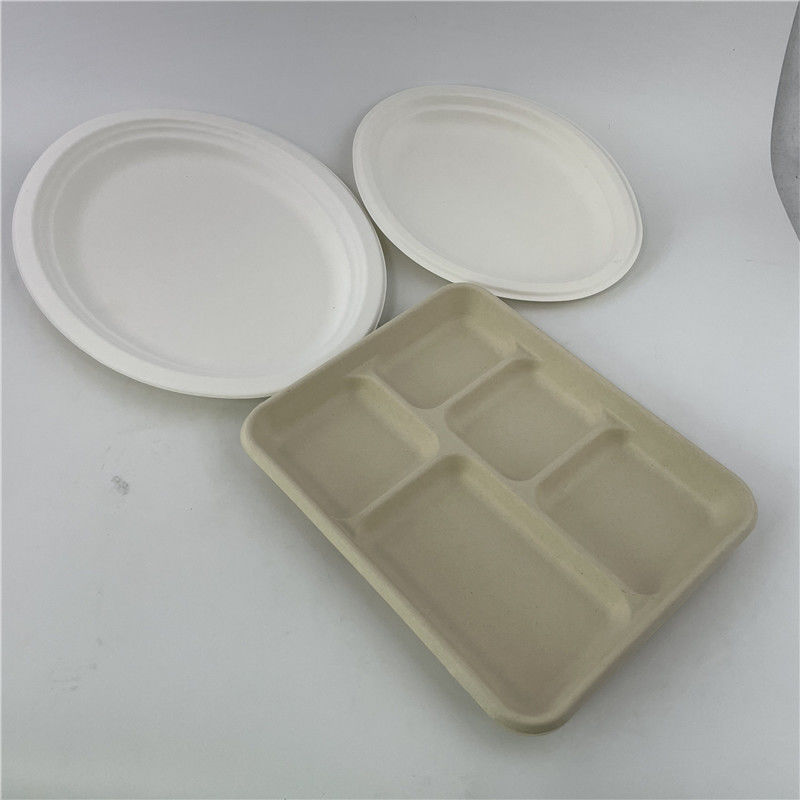 Il padellame biodegradabile del piatto di carta della polpa della bagassa della canna da zucchero delle stoviglie mette