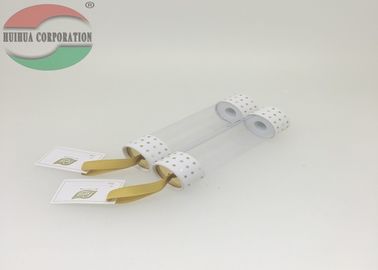 Pantone Color Cylinder Shape Clear PVC Paper Tube Packaging With Hand Tag