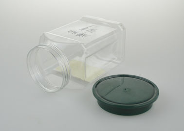Green Lid Transparent Base Food Grade Material Mini Clear Pet Jars 410 Ml For Liquid