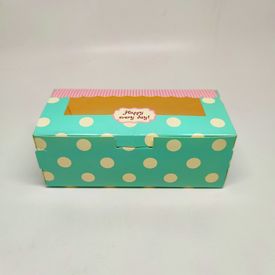 CMYK Recycled Paper Gift Boxes Food Grade Handle Custom Cardboard Take Away Cake Box