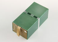 Green Rectangle Drawer Boxes Paper Tube Packaging For Cosmetics / Healthy Food