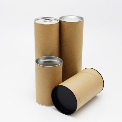 Food Grade Customized Kraft Paper Tube Box with CMYK Printing for Candy and Tea Packaging