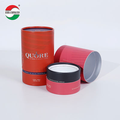 Custom Design Recyclable Paper Tube Packaging For Perfume Skincare Cosmetic Candle Essential Oil Round Box Cylinder Container