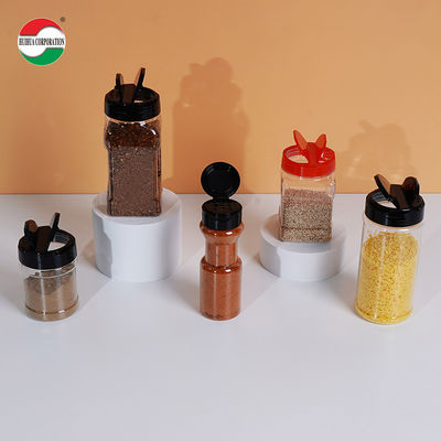 PET Plastic Spice Jar with PP Flip Lid Salt Pepper Seasoning Container for Kitchen Storage