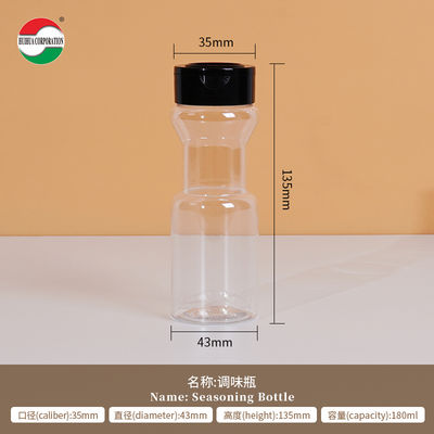 Food Grade Plastic Shaker Bottle PET Packing Shaker Spice Bottles Jars Containers With Butterfly Flip Top Cap Lid