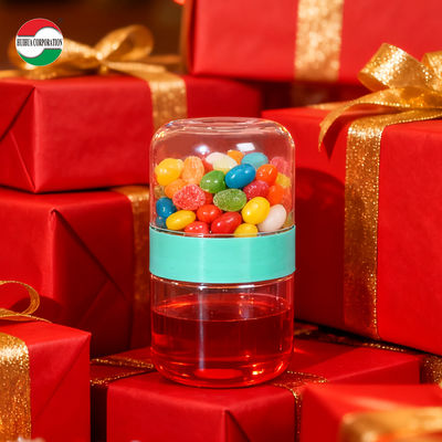 Food Grade PET Double Sided Bottle Clear Plastic Cylinder Clear Plastic Cylinder Screw Lid Easy Open End