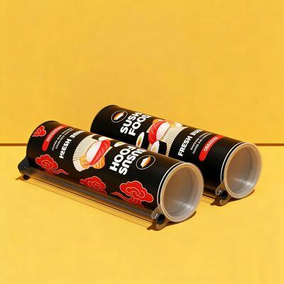 Eco-Friendly Push Pop Up Food Grade Paper Canister Packaging 60x220mm with Chopsticks