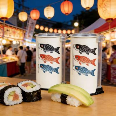 Custom Printed Food Grade Sushi Push Pop up Tube Creative Sushi Pop up Packaging Sushi Box Takeaway