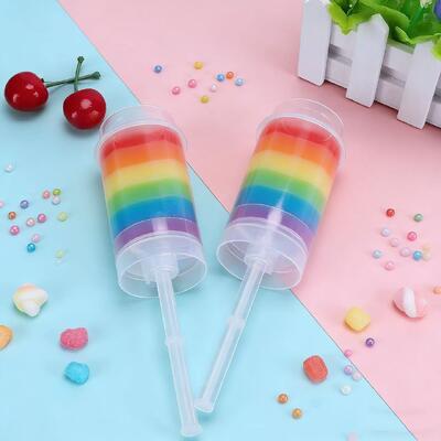 Food Grade Custom logo PP Plastic Sushi Push up pop Tube Shooter Cylinder Container Cup for Cake with Lid