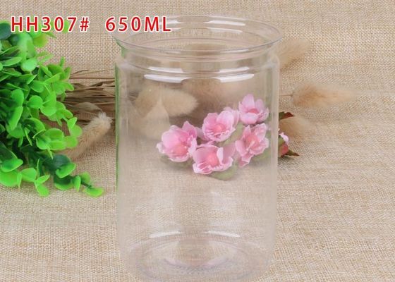 l'ANIMALE DOMESTICO facile dell'estremità aperta 650ml può prova aero- della scatola metallica per alimento secco trasparente