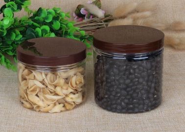 Various Shape Clear Pet Jars With Colourful Cap For Nuts / Snack Packaging
