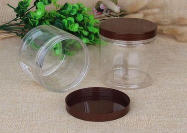 Various Shape Clear Pet Jars With Colourful Cap For Nuts / Snack Packaging