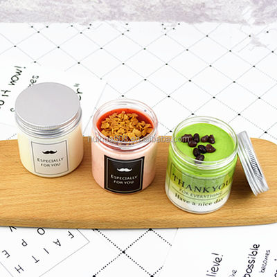 barattolo di plastica del gelato del chiaro animale domestico rotondo del commestibile 450ml con i coperchi con tappo a vite