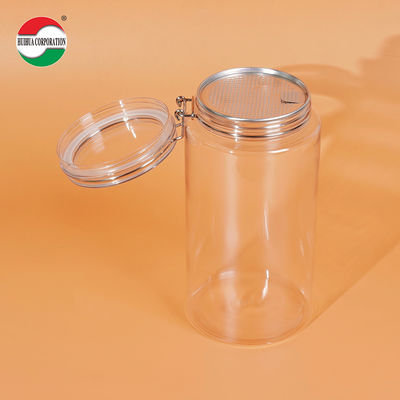 Bottiglie di plastica trasparenti riciclate usate da 1660 ml, barattoli trasparenti in PET sigillati con coperchio a vite per cibo per animali domestici e caffè