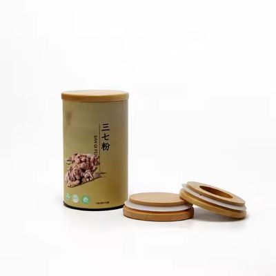 Contenitore per tè ermetico in carta kraft con coperchio di sughero cilindro tubo di imballaggio per prodotti alimentari caramelle artigianato biscotti superficie in rilievo