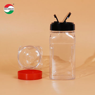 Kitchen Plastic Food Grade PET Container For Spices Salt Shaker Jars And Spices Flip Top Shaker Bottles