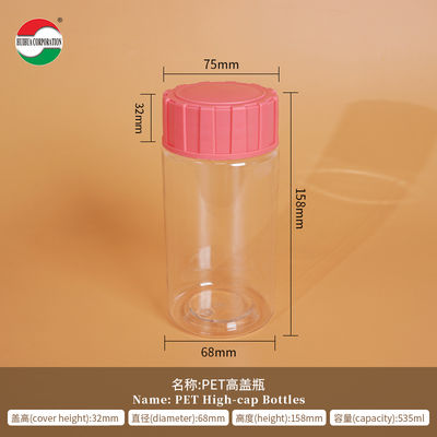 Wholesale Recycled Clear PET Plastic Jar with Screw Lids Cylinder Bottle  for Snack Cookie Candy Nut Storage