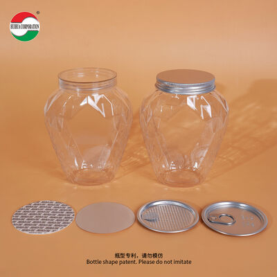 650ML Rhombus Shape PET Plastic Jar with Plastic Lid Food Grade Packaging Container Clear Bottle