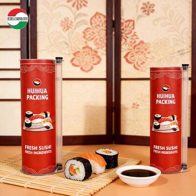 Confezione in tubo di carta ecologica per alimenti per sushi con logo personalizzato e tubo per salsa di soia