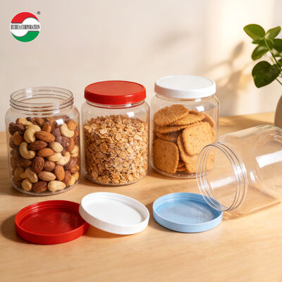 2000 ml 2200 ml 2625 ml Bottone di caramelle a bocca larga Contenitore di stoccaggio in plastica in PET Imballaggio con tappo a vite