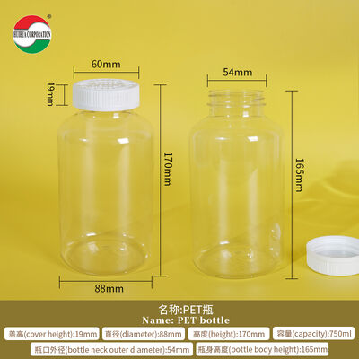 Transparent Medicine Bottle Lightweight Durable HDPE Plastic Bottle Screw Cap Cylindrical Shape Customizable Printing Suitable Containing