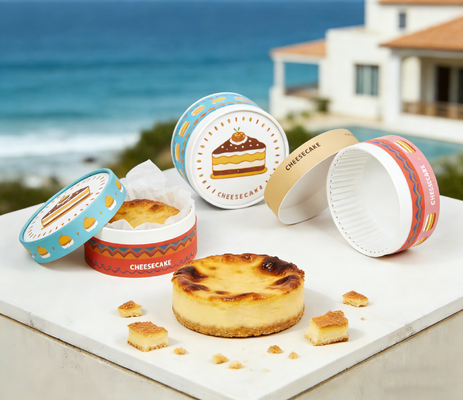 Biodegradable Food Tube Packaging for Cake Dessert Cheesecake Kraft High Temperature Baking Paper Canister