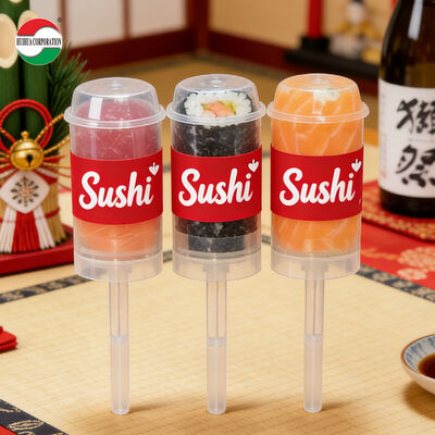 Prodotto alimentare Push Pop Cake PET Tube Plastic Packaging Sushi Push Pop Container Cilindro Push Up Tube Packing