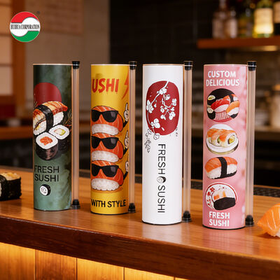 OEM 52mm 220mm Sushi Push-Up Tube e PP Sauce Tube Set per sciroppo di salsa di soia Condimenti da togliere Lunghezza dell'imballaggio alimentare