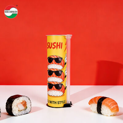 Food Grade Biodegradable Sushi Paper Tube with Custom UV Printing for Disposable Sushi Packaging
