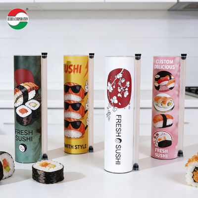 New Design Eco-Friendly Custom Printed Food Grade Pop Push Sushi Materiali di carta artigianale riciclata per tubo di sushi all'ingrosso al dettaglio