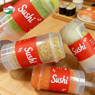 Tubo a spinta in cilindro in plastica in PP per l'uso in pasticcini e sushi
