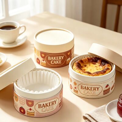 Tubo di carta per imballaggio per alimenti resistente alle alte temperature, contenitore personalizzato con finestra per torte e biscotti