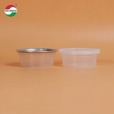 Ciotola cilindrica in PP trasparente per uso alimentare, resistente alle alte temperature, con coperchi facili da aprire per insalate, lecca-lecca e cibi in scatola