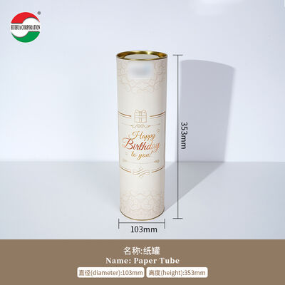 Confezione Tubo di Carta Personalizzata per Bottiglie di Vino – Scatola Regalo Cilindrica Premium in Cartone per Bottiglie di Vino e Liquori