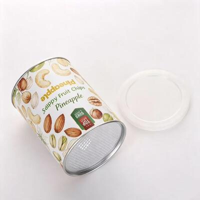 Cisterna di tubi di carta di qualità alimentare con coperchio sgusciante