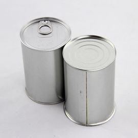 No Printing Silver Round Coffe / Tea Tin Plate Cans For Canned Food With Air - Tight Cap