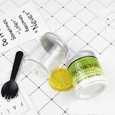 Food Grade PET Plastic Cans With Silver LIDS And Transparent Cans Of Various Sizes